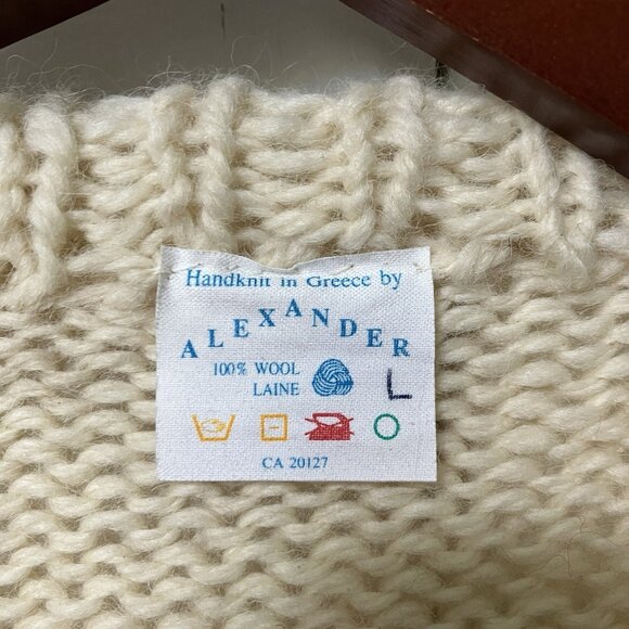 Vintage Alexander Wool Sweater Womens L Wool Handknit Greece Home Cottage Knit - Picture 3 of 7
